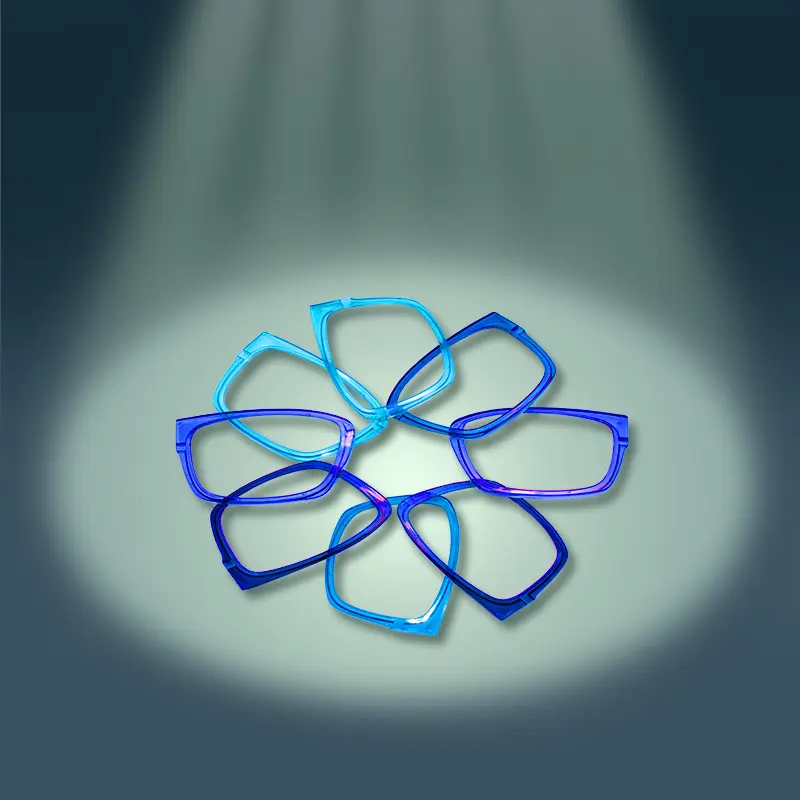 XCombo top frames in translucent crystal colors, chic and modern look