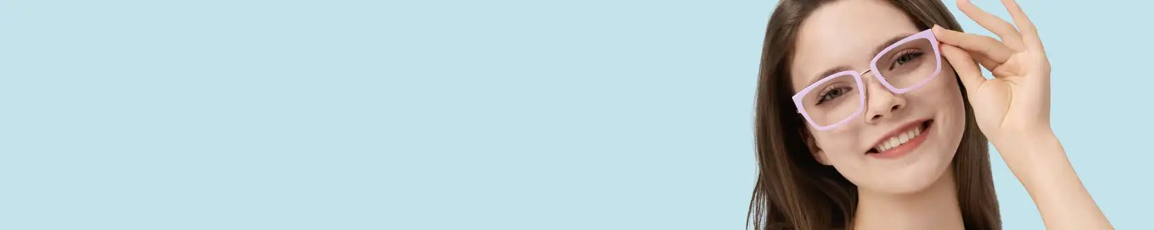 XCombo women's combo glasses banner showcasing stylish modular eyewear with interchangeable top frames 2