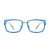 xcombo-soline-metallic-silver-base-translucent-cornflower-blue-top-frame-front-1 XCombo Soline Combo Glasses in Metallic Silver, rectangle metal base frame with Translucent Cornflower blue Top Frame, front view