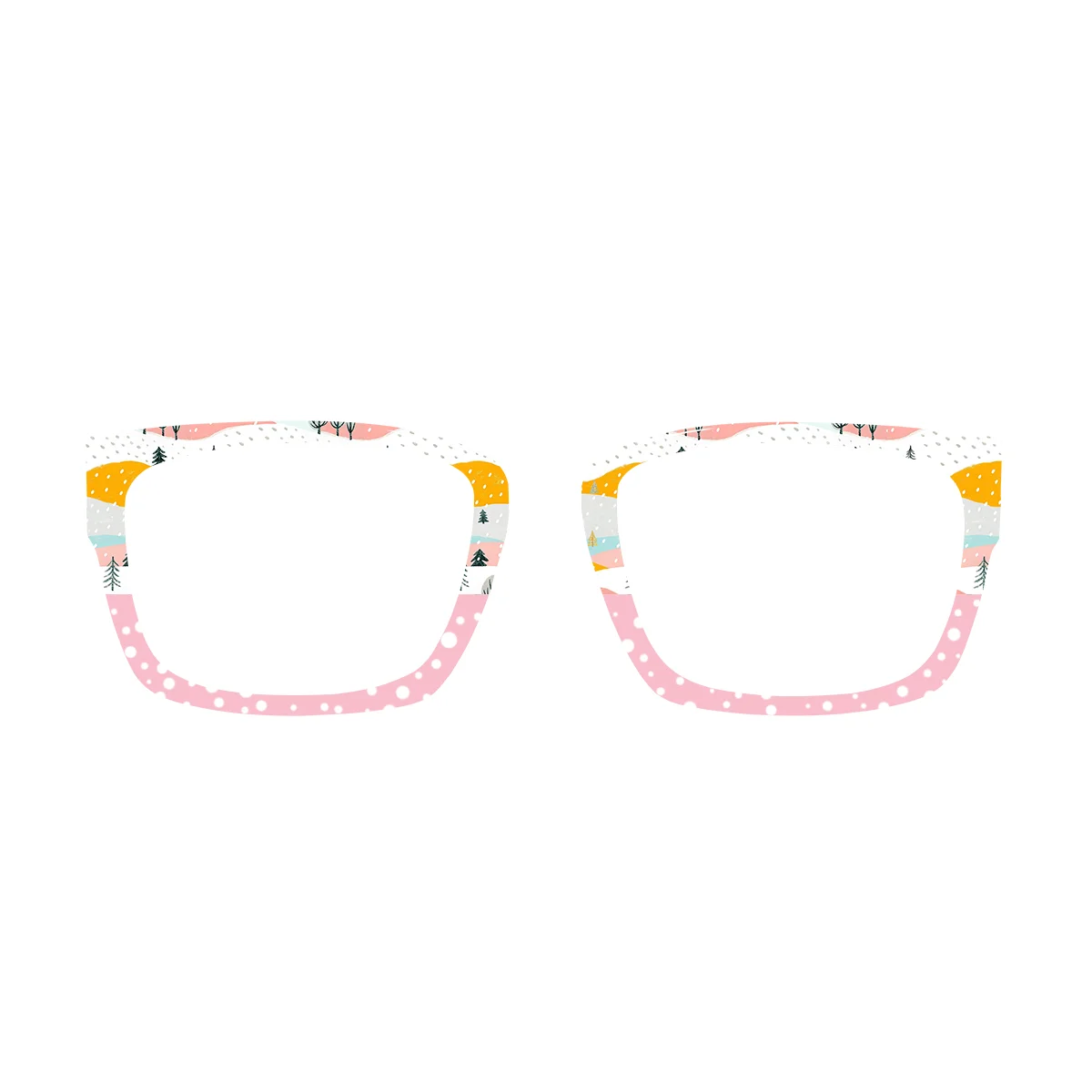 XCombo Eyewear Canvas Series Top Frame for Christmas Xmas Collection, interchangeable accessory designed to match Soline Base Frames, front view, fc39