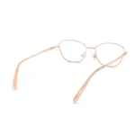 xcombo-mira-rose-gold-base-frame-angle-right Mira large metal cat-eye base frame in Rose Gold by XCombo, top-right perspective view. Base frame compatible with hundreds of Mira series top frames, durable and lightweight metal design.