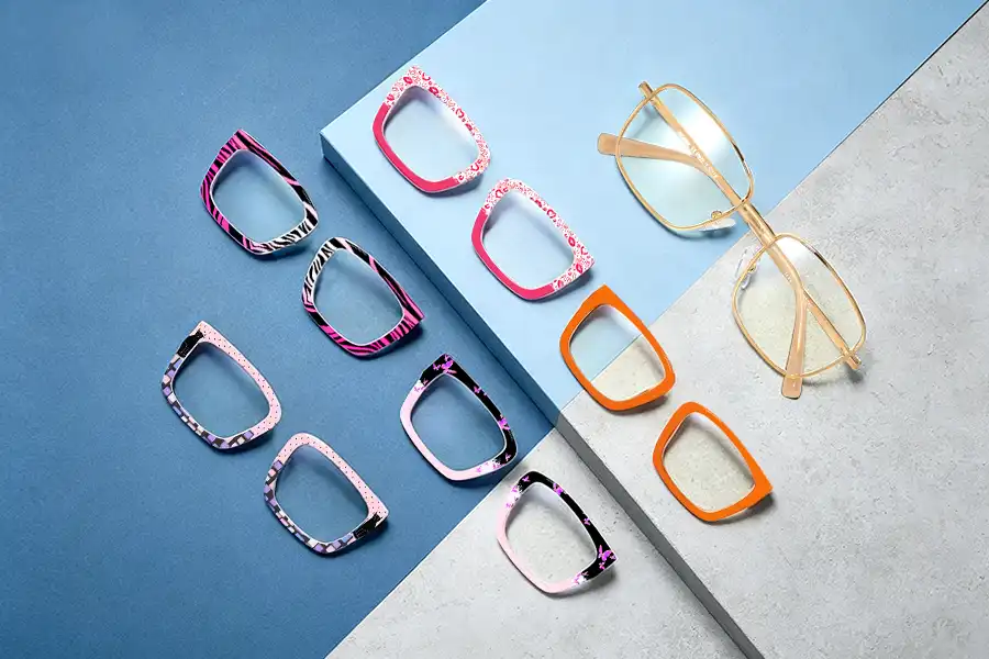 xcombo-glasses-multiple-eyewear-toppers xcombo glasses bundle, contains one metal frame and multiple eyewear toppers