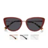 Burgundy polarized XCombo Aura sunglasses set with folded temples and three metal base frame options displayed below