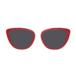 xcombo-eyewear-aura-sun-toppers-red-front Red XCombo sunglasses topper with polarized lenses for snap-fit interchangeable glasses