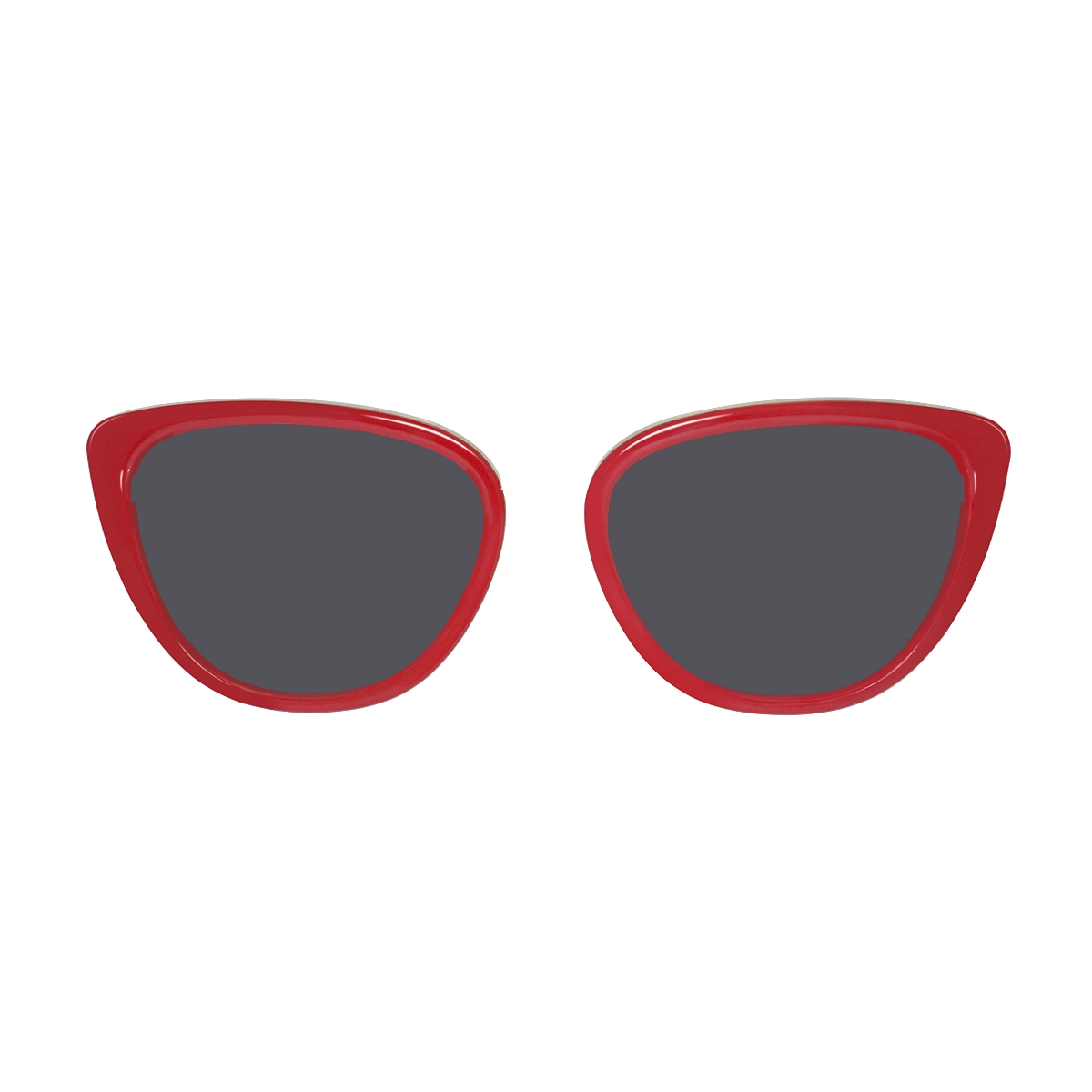 xcombo-eyewear-aura-sun-toppers-red-front Red XCombo sunglasses topper with polarized lenses for snap-fit interchangeable glasses