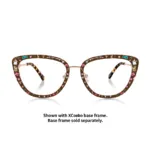 XCombo Aura glasses with Wonderland topper, front view of assembled interchangeable eyewear