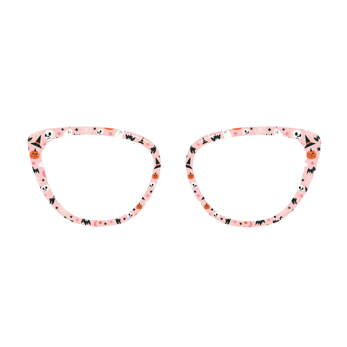 XCombo Aura Halloween Creative Topper with orange pumpkin, ghost and spider web pattern, interchangeable eyewear topper for Aura Base Frame