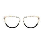 xcombo-aura-glasses-halloween-topper-ph36 XCombo Aura Halloween Creative Topper with blue Halloween pattern featuring pumpkins, bats and witch hats, interchangeable eyewear topper