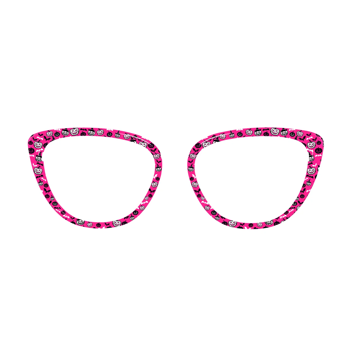 xcombo-aura-glasses-halloween-topper-ph39 XCombo Aura Halloween Creative Topper with brown Halloween pattern featuring skulls, bats and pumpkins, seasonal eyewear topper