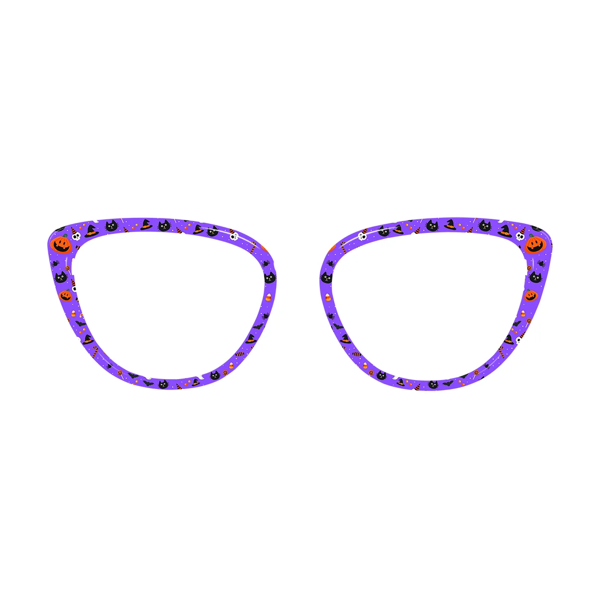xcombo-aura-glasses-halloween-topper-ph40 XCombo Aura Halloween Creative Topper with black Halloween pattern featuring ghosts, pumpkins and spooky icons, interchangeable eyewear topper