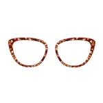 xcombo-aura-glasses-halloween-topper-ph45 XCombo Aura Halloween Creative Topper with black pattern featuring pumpkins, ghosts and Halloween icons, eyewear topper for Aura Base Frame