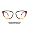 Germany-inspired black, red and gold interchangeable topper displayed on the XCombo Aura cat-eye frame