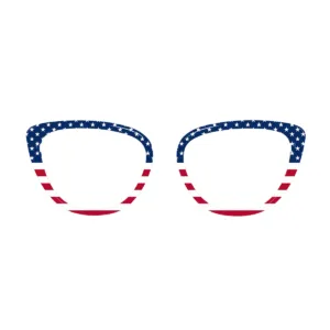 XCombo USA flag Creative Topper for Aura Base Frame with stars and stripes design, front view