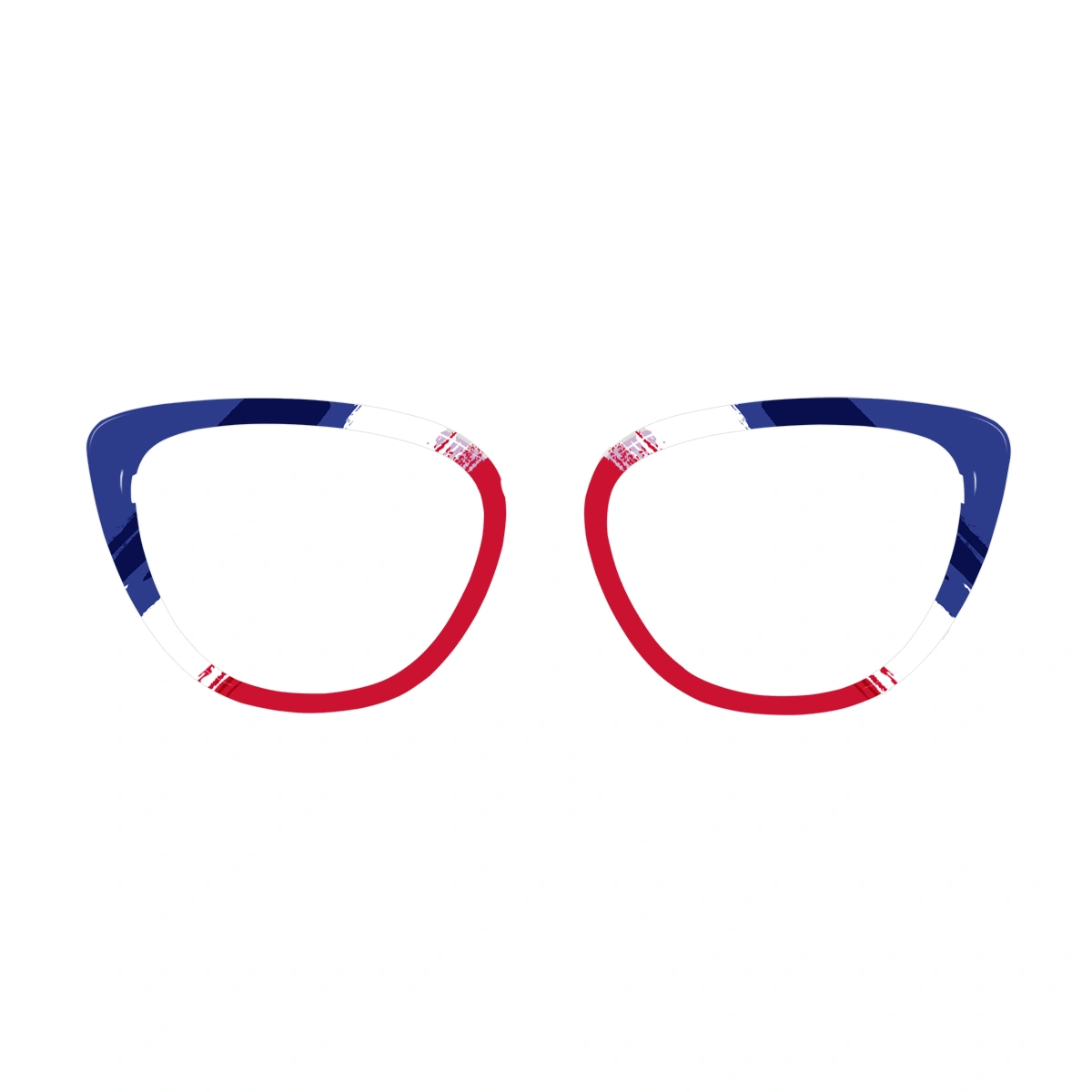 XCombo French flag interchangeable eyewear topper for Aura with blue, white and red design