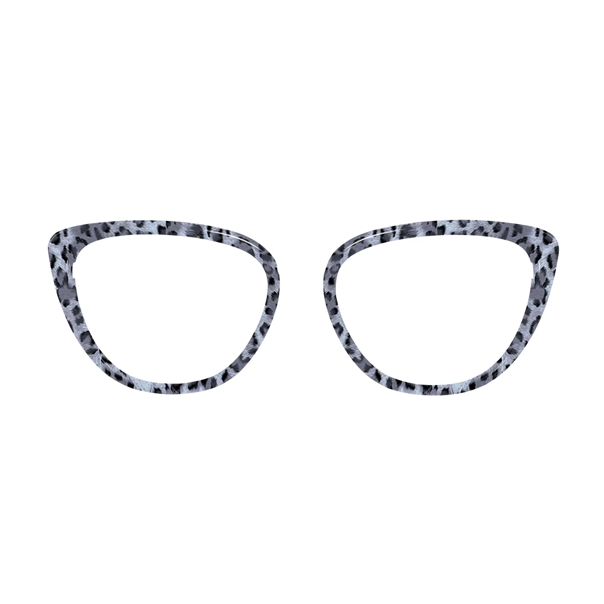 Silver Leopard animal print eyewear topper for Aura frame