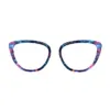 Aura Neon City snap-fit glasses topper with colorful futuristic light pattern