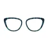 Aura Cyber Flow snap-fit glasses topper with blue digital light pattern