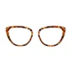Aura Amber Glow snap-fit glasses topper with golden light pattern