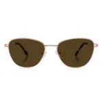 Front view of XCombo Aura rose gold sunglasses with brown lenses
