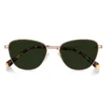 XCombo Aura sunglasses with folded temples and tortoiseshell tips, viewed from the front